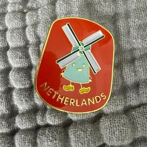 Netherlands Pin Hat Lapel  Dutch Windmill Red Blue Holland Souvenir Collectible